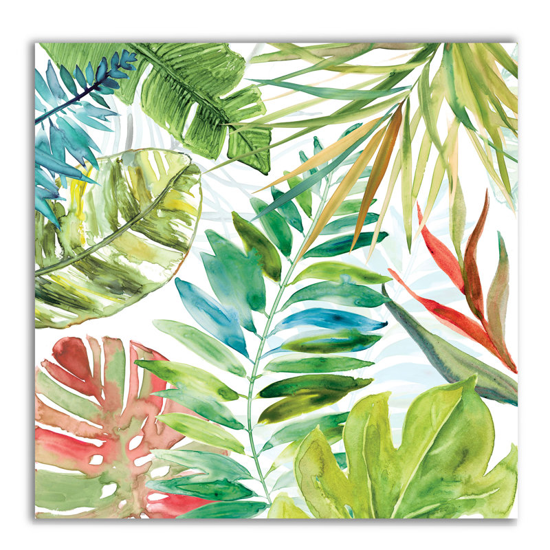 « tropical sketchbook ii », peinture sur toile tendue, H 10 po x l 10 po x P 1,5 po