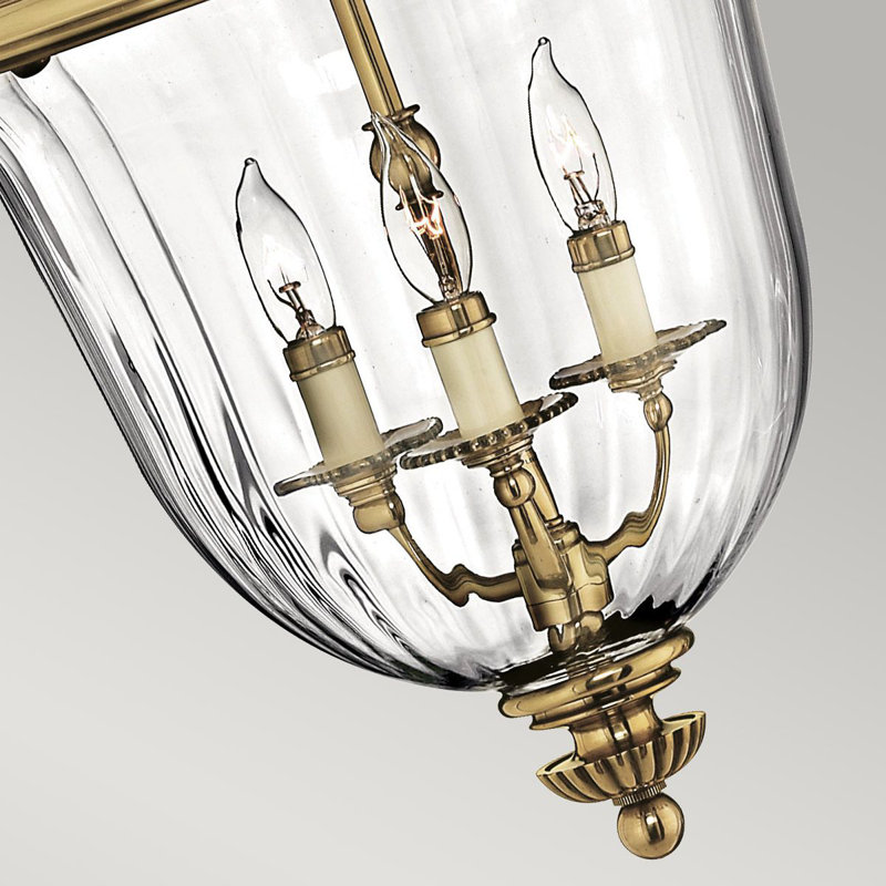 Baddesley 3 - Light Burnished Brass Urn Pendant