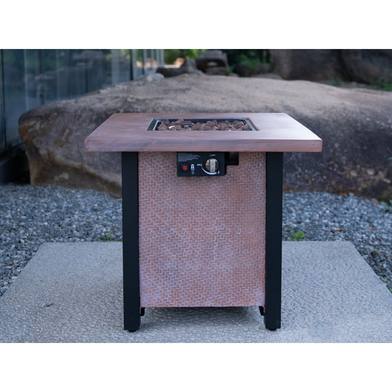 25" H Outdoor Patio Propane Gas Fire Pit Table - 50, Dark Pink
