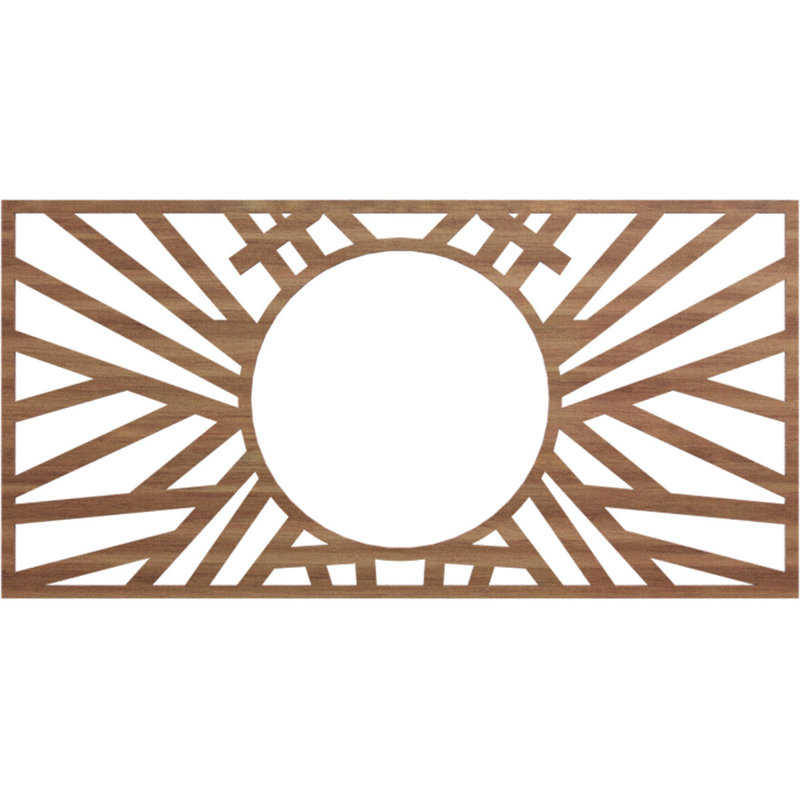 Médaillon de plafond en bois d'aulne 38 po x l 38 po x H 19 1/4 po x P 3/8 po, Noyer, H 15 po x l 30 po x P 0,25 po