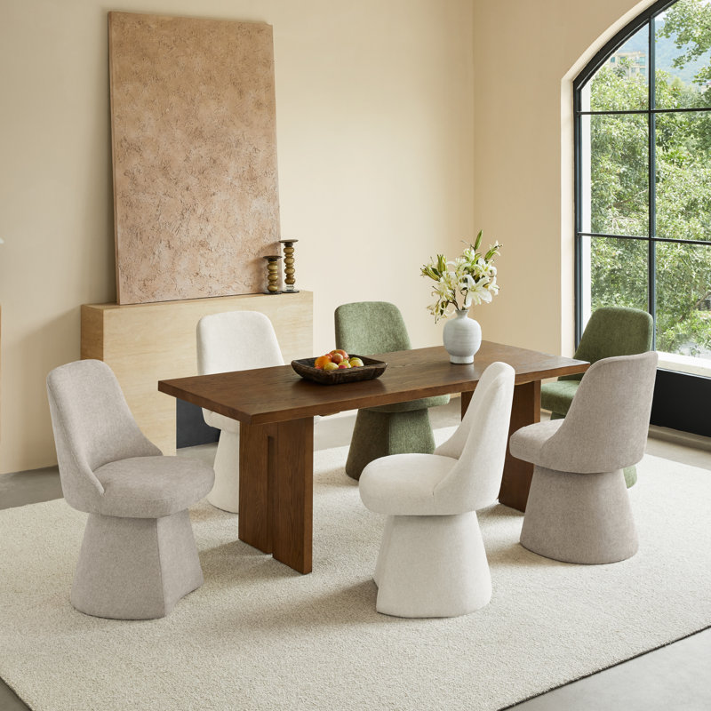 Chaise pivotante rembourrée en tissu, Kaki