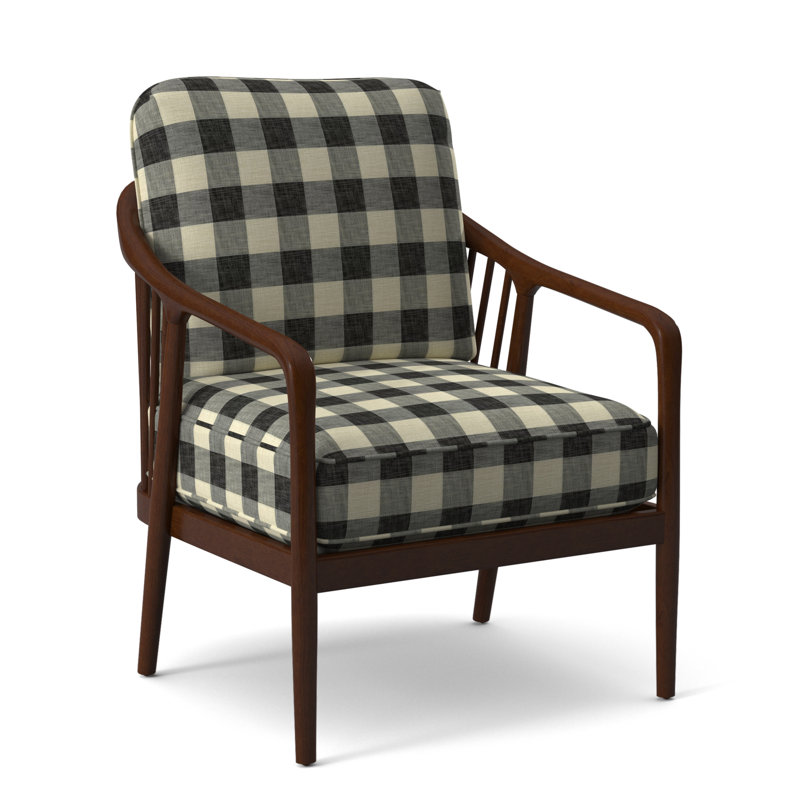 Fauteuil l 23 po Guinevere, Café, Gros carreaux noirs; 0120-81