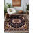 Madeline Collection Digital Print Cotton-Polyester Black Brown Beige Moroccan Rug-1338080792