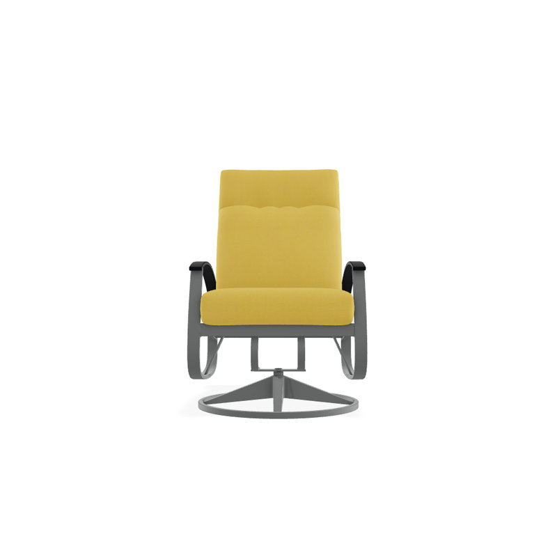 Chaise de patio pivotante avec coussins Askar, Jaune 43A, Blanc P50, Graphite texturé