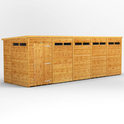 Powersheds 20 x 6ft Timber Tongue & Groove Security Pent Garden Shed