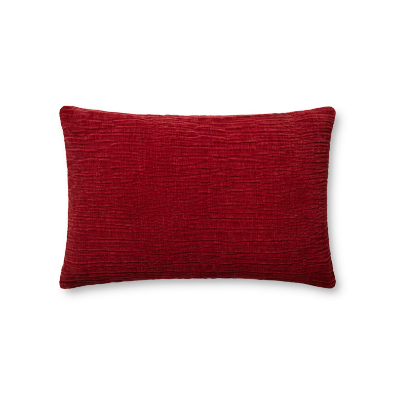 Housse de coussin rectangulaire Edan, H 13 po x l 21 po, Rouge, Polyester/ Bourre en polyester