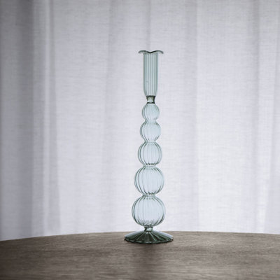 Glass 12 " Glass Candlestick Set of 2