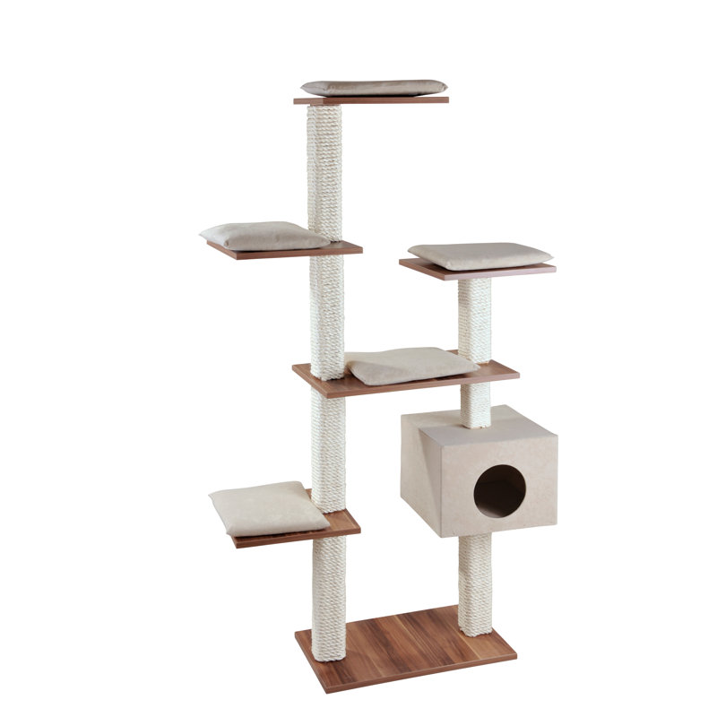 175cm H Cat Tree, Walnut/Sand