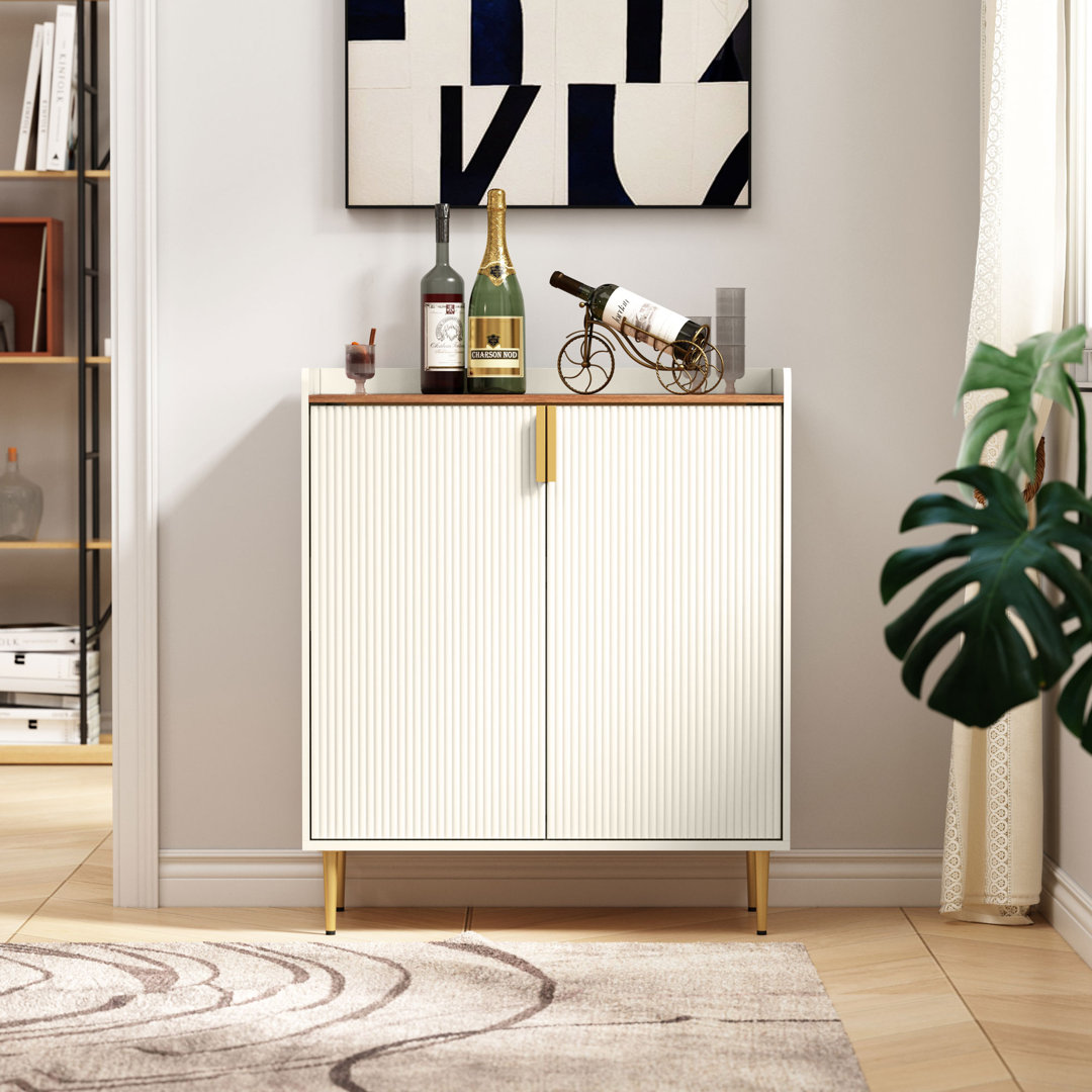 Teaire 31.6'' Modern Coffee Bar Cabinet with Wine Racks and Storage Drawer
