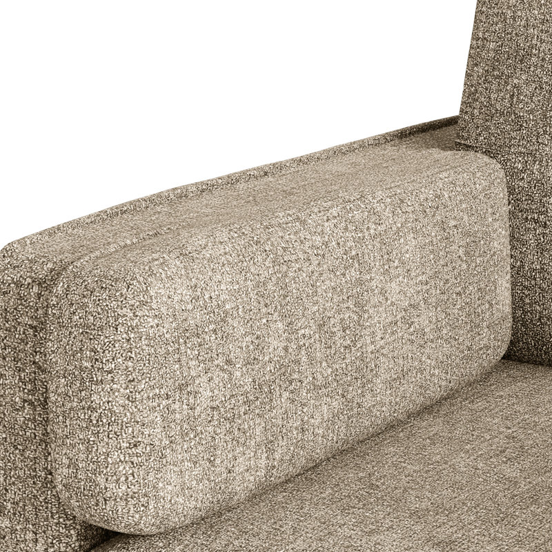 Chaise d'appoint rembourrée en bois massif de 29 po de largeur avec table d'appoint pliante, Beige