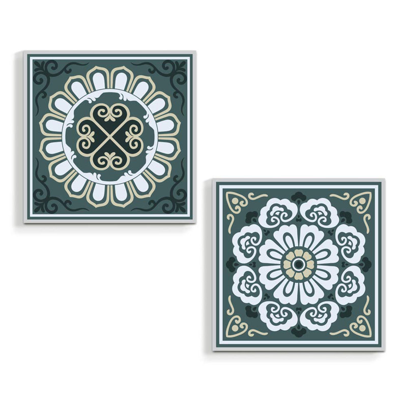 Mandala variété sur toile, 2 pièces, H 12 po x l 24 po x P 1,5 po