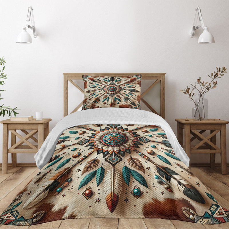 Polyester Floral Coverlet, Twin Coverlet + 1 Standard Shams