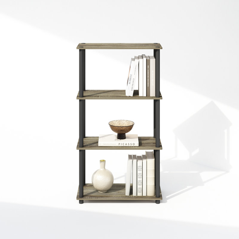 Creekside Plastic Etagere Bookcase, French Oak, (4 Shelves) 43.3" H x 23.6" W x 11.6" D