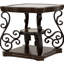 Table d'appoint à 2 étagères et plateau en verre, s'adapte à différentes configurations de meubles, apporte une touche chaleureuse à votre espace de vie, structure métallique avec des options pour les armoires et les meubles, pour une fonctionnalité accrue.