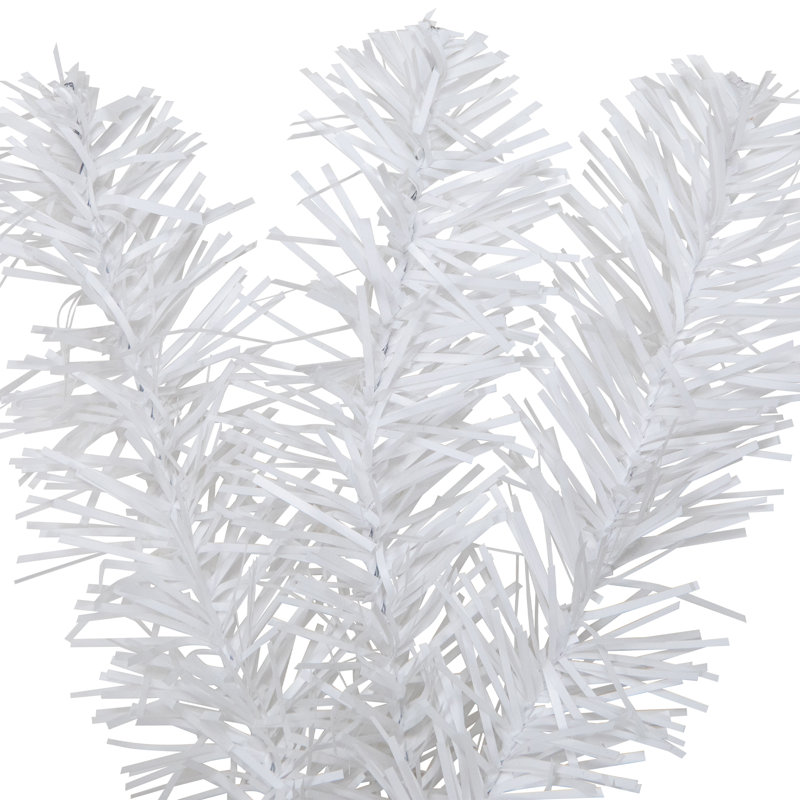 Couronne de Noël artificielle blanche en pin blanc 24 pouces non éclairée