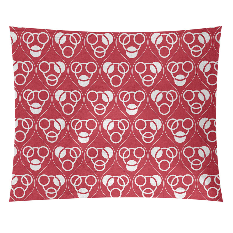 Tapisserie, H 27,5 po x l 37,5 po, Rouge/blanc
