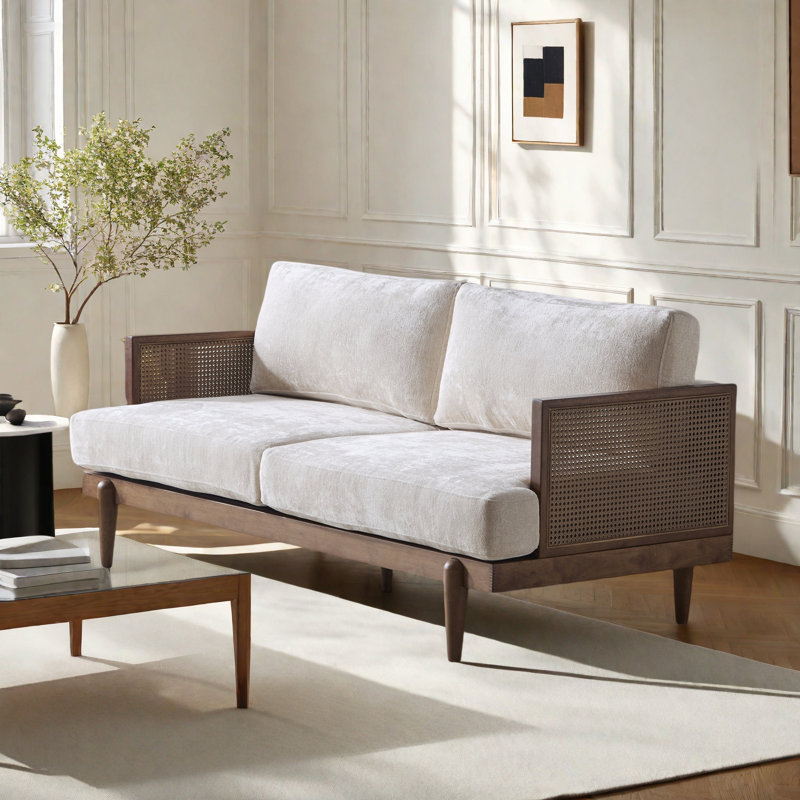 Canapé Dayton, Noyer, Beige