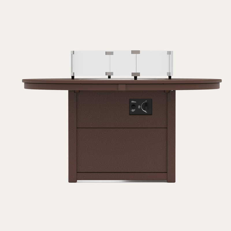 POLYWOOD Round 48" Fire Pit Table, Mahogany