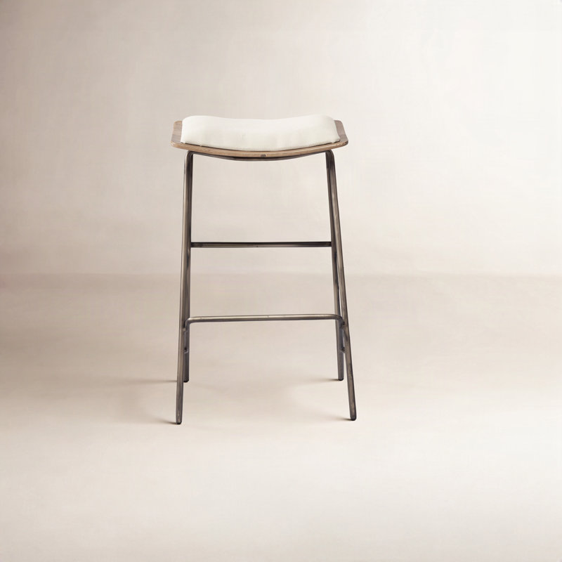Deux Upholstered Counter Stool with Metal Frame, Counter Stool (24" Seat Height)
