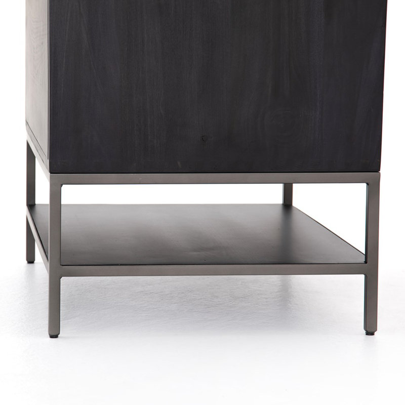 Trey 2 - Drawer Solid Wood File Cabinet, Black Wash Poplar