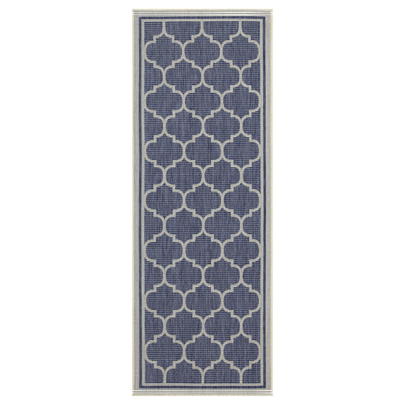 Tapis bleu intérieur / extérieur, Tapis de couloir 2 pi 7 po x 7 pi 3 po