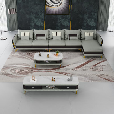 Leather L-Shaped Sectional