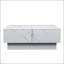 Table basse moderne extensible avec plateau coulissant et rangement caché, parfaite pour les salons organisés