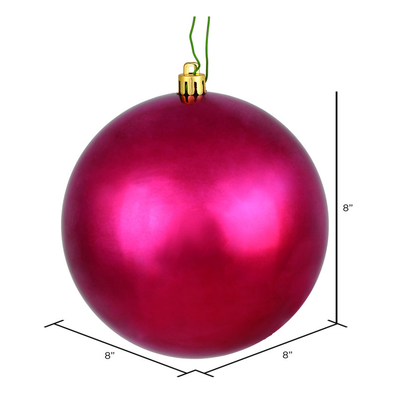 Décoration de boule décorative des Fêtes, H 8 po x l 8 po x P 8 po, Baie rouge brillant
