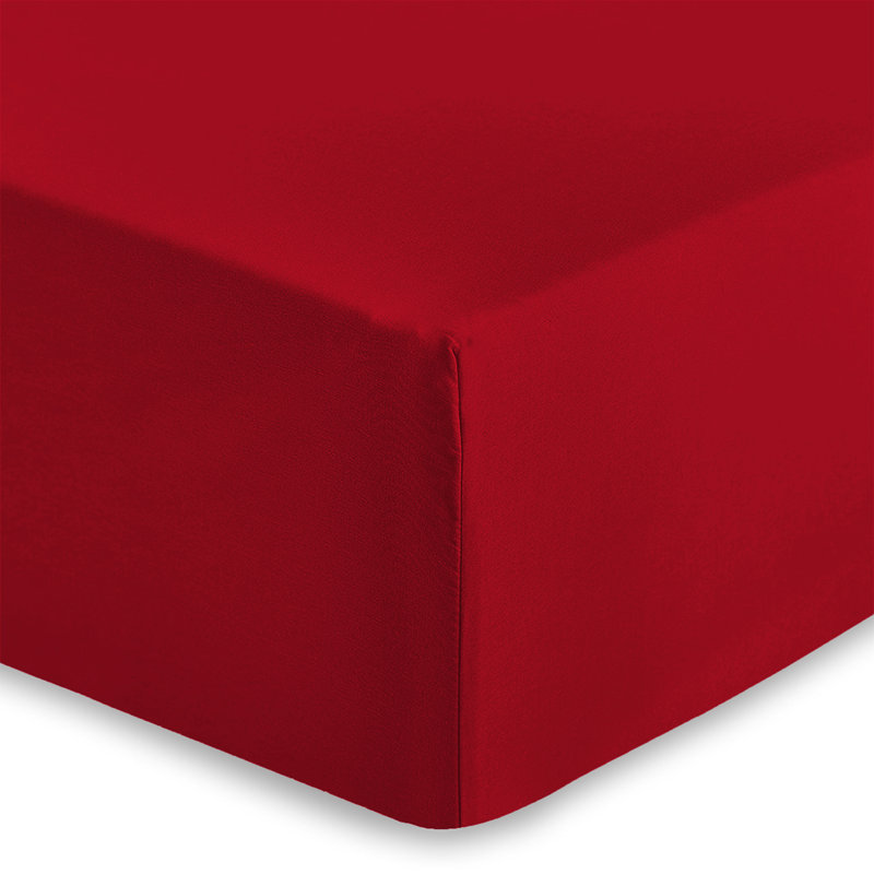 Brushed Microfiber 40cm Deep Fitted Bed Sheet, Red, Super King (6')