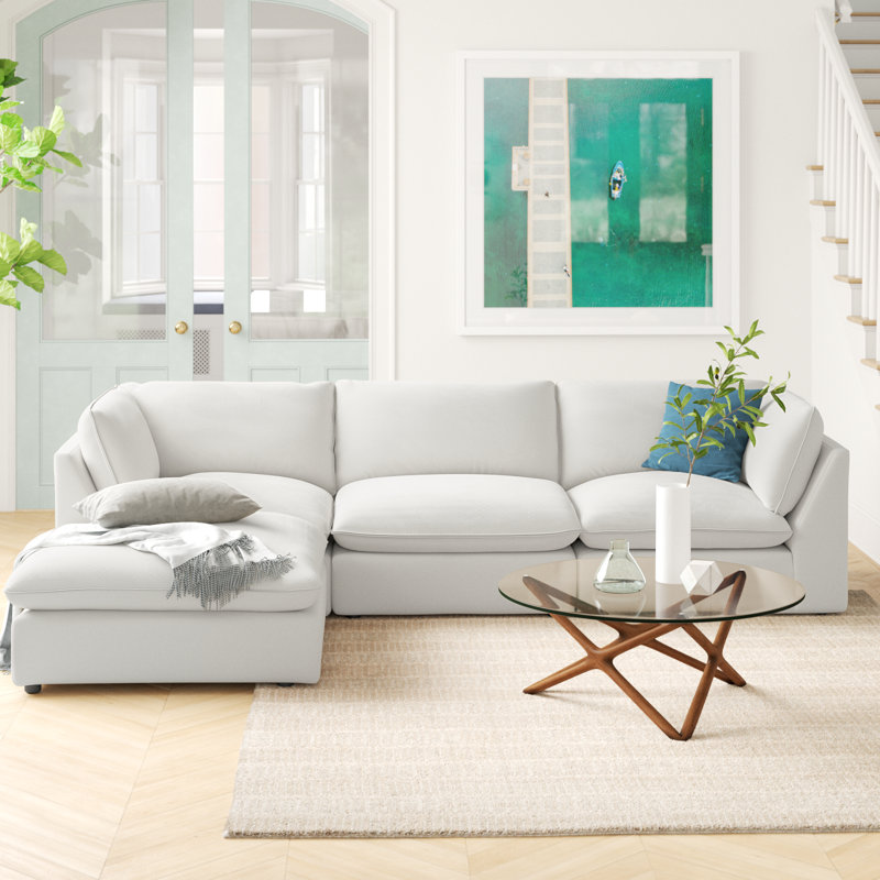 Brijito Upholstered L-Shaped Sectional Reversible, Oyster