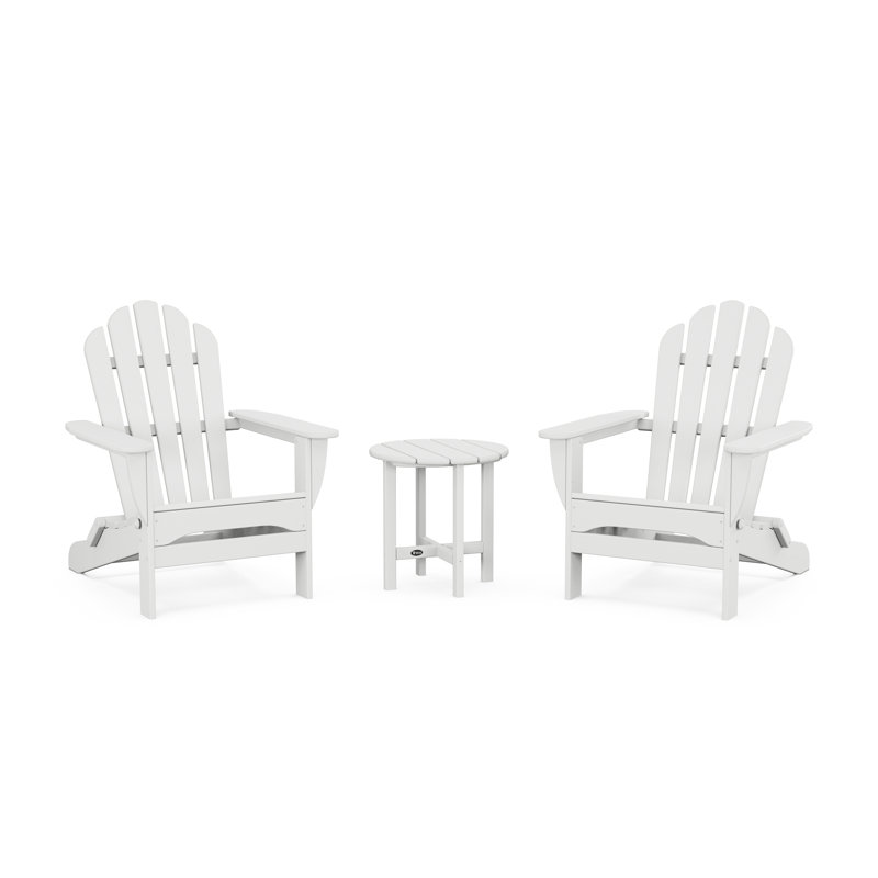 Ensemble 3 pièces Adirondack pliable Monterey Bay, Blanc classique