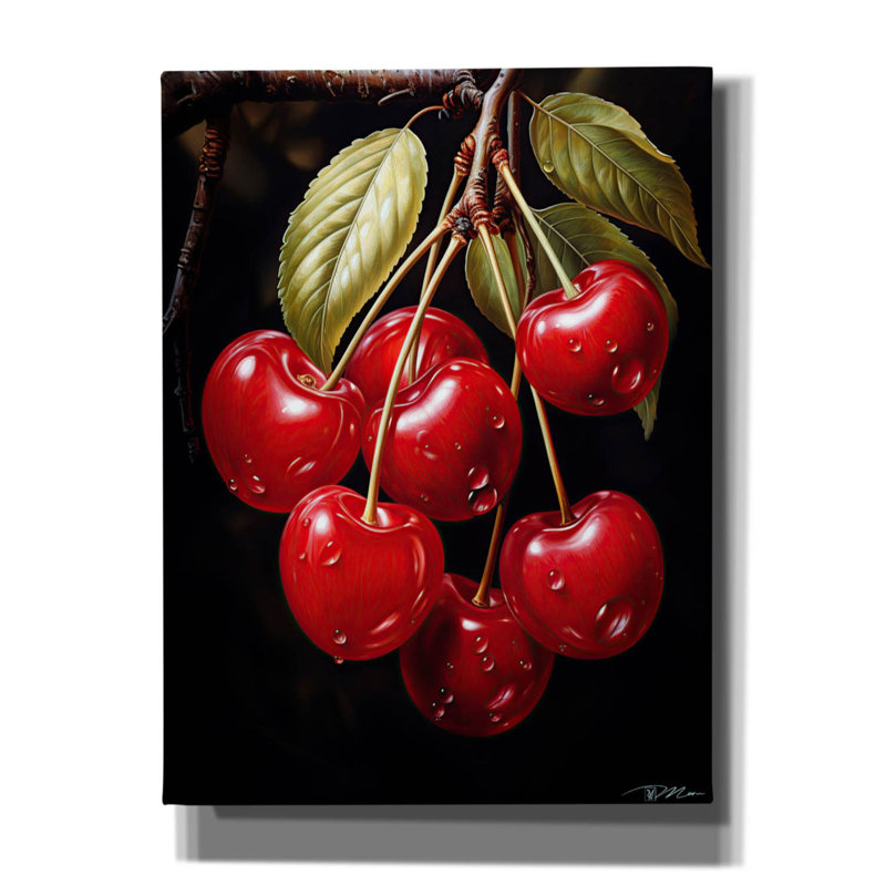Art mural sur toile Winston Porter «Ripe Cherries» par Momart, H 16 po x l 12 po x P 0,75 po
