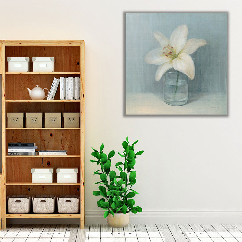 Single White Lily - Canvas Print Wall Art, 30" H x 30" W