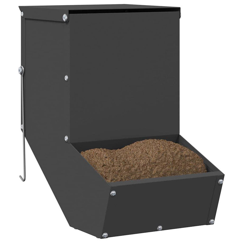 Small Animal Feeder, 28.5cm H x 17.5cm W x 26cm D, Black