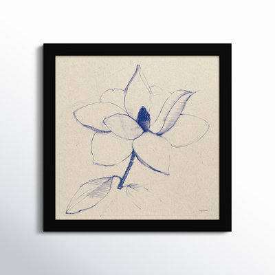 Modern Vintage Floral II Indigo by Everlean - Single Picture Frame Print