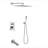 Chrome Square 12" Rain Shower Head 3-way Function Hand & Tub Spout PB Shower Kit
