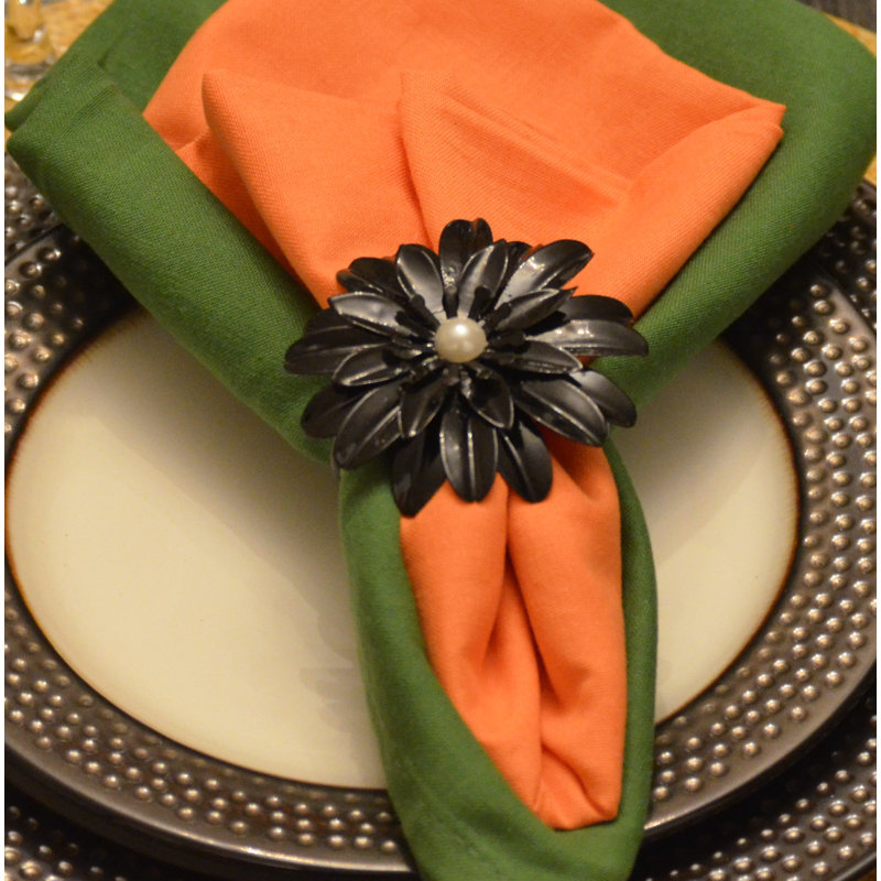 Ensemble de 8 serviettes (perle bleue), Noir