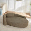 Fauteuil paresseux moderne simple ovale avec dossier intégré, accoudoirs latéraux et coussin, chaise longue compacte peu encombrante pour le salon - brun-104392547
