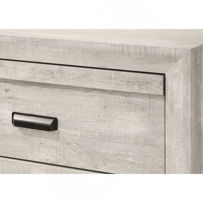 Meubles de chambre à coucher en bois avec tiroirs et commode 1 pièce Rustic Contemporary, Beige gris / blanc