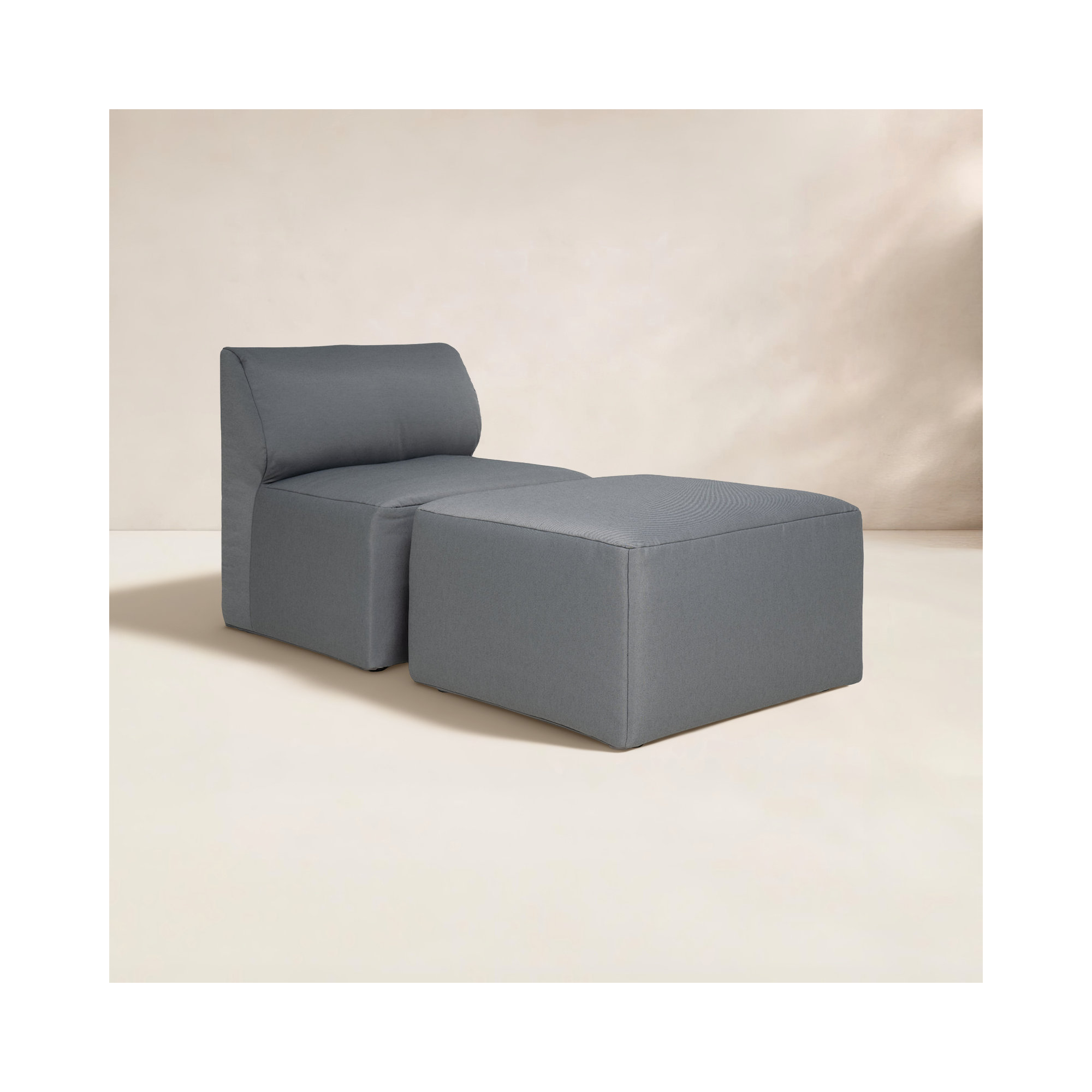 Big Joe Patio Outdoor Lounge Chair & Ottoman Set, Bask Granite