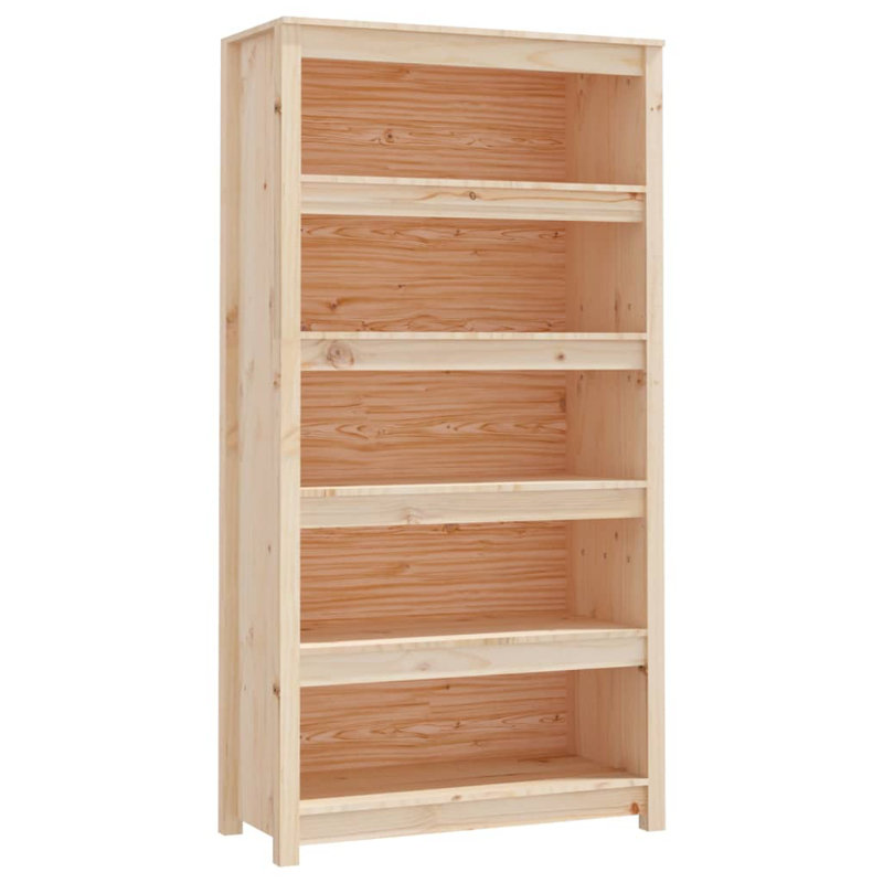 Shinn 154cm H Solid Wood Standard Bookcase, Light Brown, 154cm H x 80cm W x 35cm D