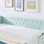 Lit de jour pleine grandeur, lit de jour convertible rembourré avec dossier capitonné, canapé-lit polyvalent 3 en 1 avec lit gigogne escamotable et rangement latéral, pour un espace de vie compact cyan-133359296-133359298