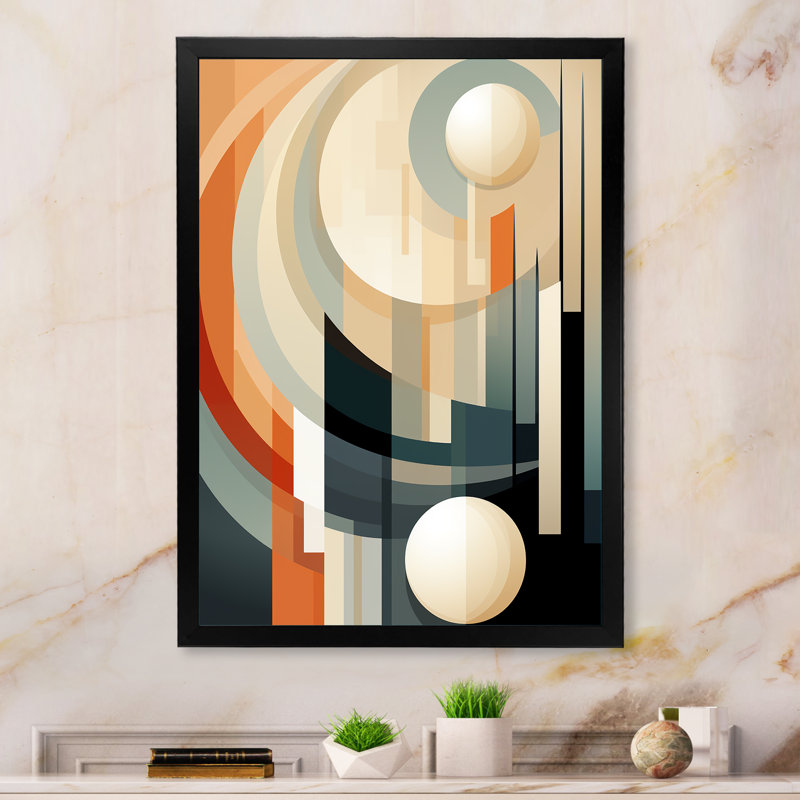 Vecteurs de vanille formes abstraites I - Décoration murale formes abstraites, Cadre simple noir, H 20 po x l 12 po x P 1 po