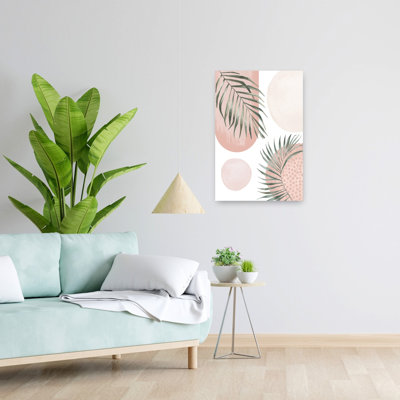 Soft Palm Botanicals Abstract Palm Tree Landscape Nature Wall Art Print 1 Piece Wrapped Canvas Wall Art
