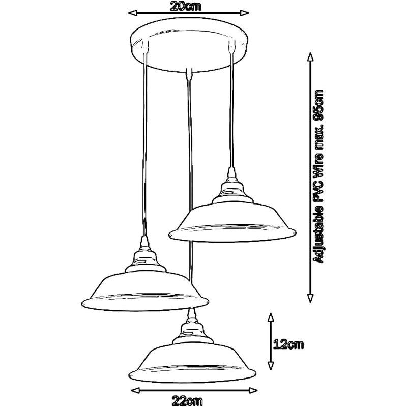 3 - Light Cone Pendant, Chrome