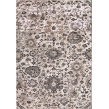 Floral Area Rug in Grey/Beige