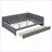 Full Size Linen Upholstered Storage Daybed Frame with 2 Drawers - No Box Spring Needed, Gray-1370385720
