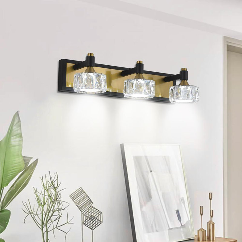 LED 3-Light Modern Crystal Bathroom Vanity Light