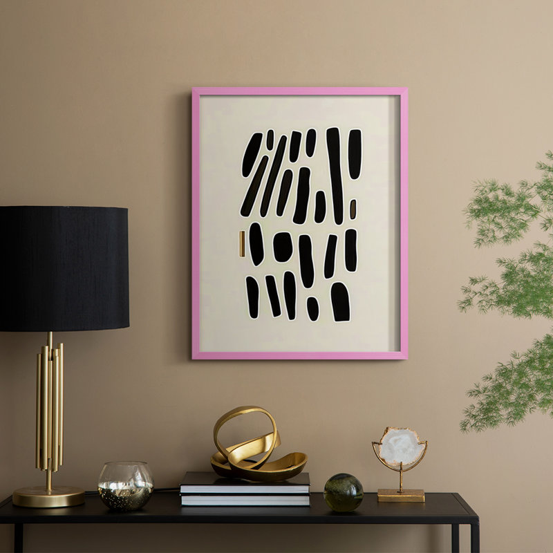 «Abstract CCLV», reproduction encadrée prête à être accrochée, Rose, H 20 po x l 16 po