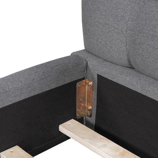 Bed, Grey, 135x190cm
